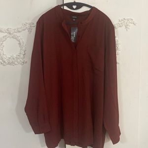 Burgundy red pleated back tunic length top. Alfani SZ XXL